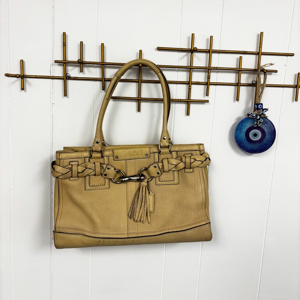 y2k coach Hamptons Carryall braided belt Handbag / coach carryall hamptons purse